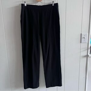 Eileen Fisher Black Viscose Blend Pull On Elastic Waist Pants